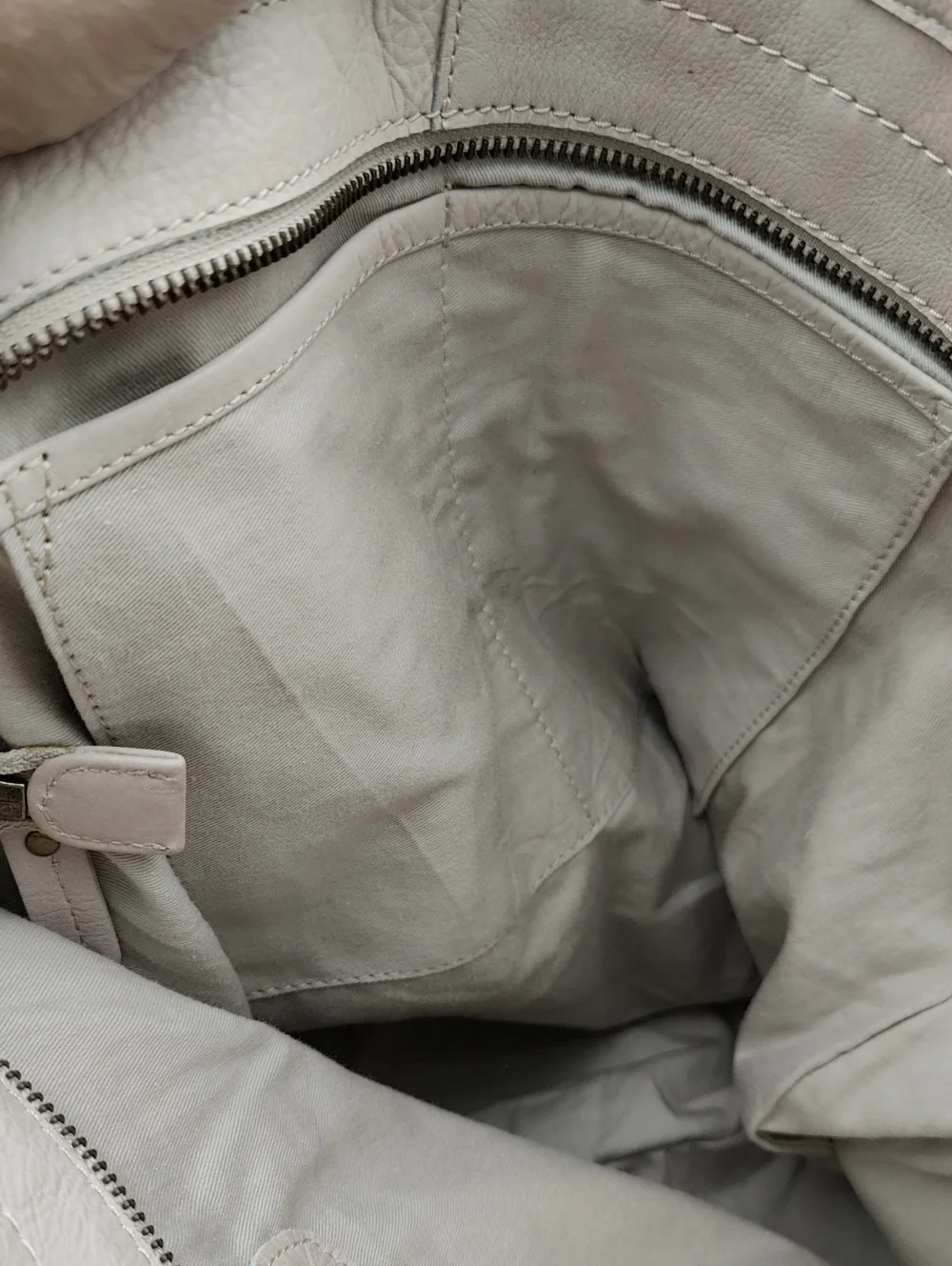 Large Leather Tote Cream